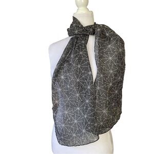 Black Spiderweb Semi Sheer Oblong Scarf